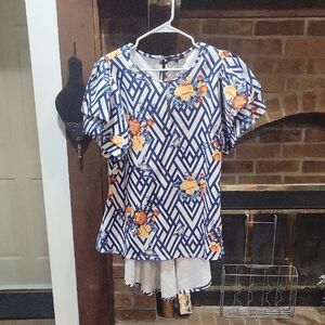 Floral Geometric Blouse